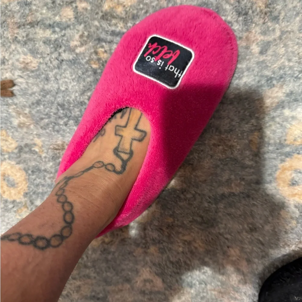 Pink Fuzzy Slippers - Picture 3 of 3